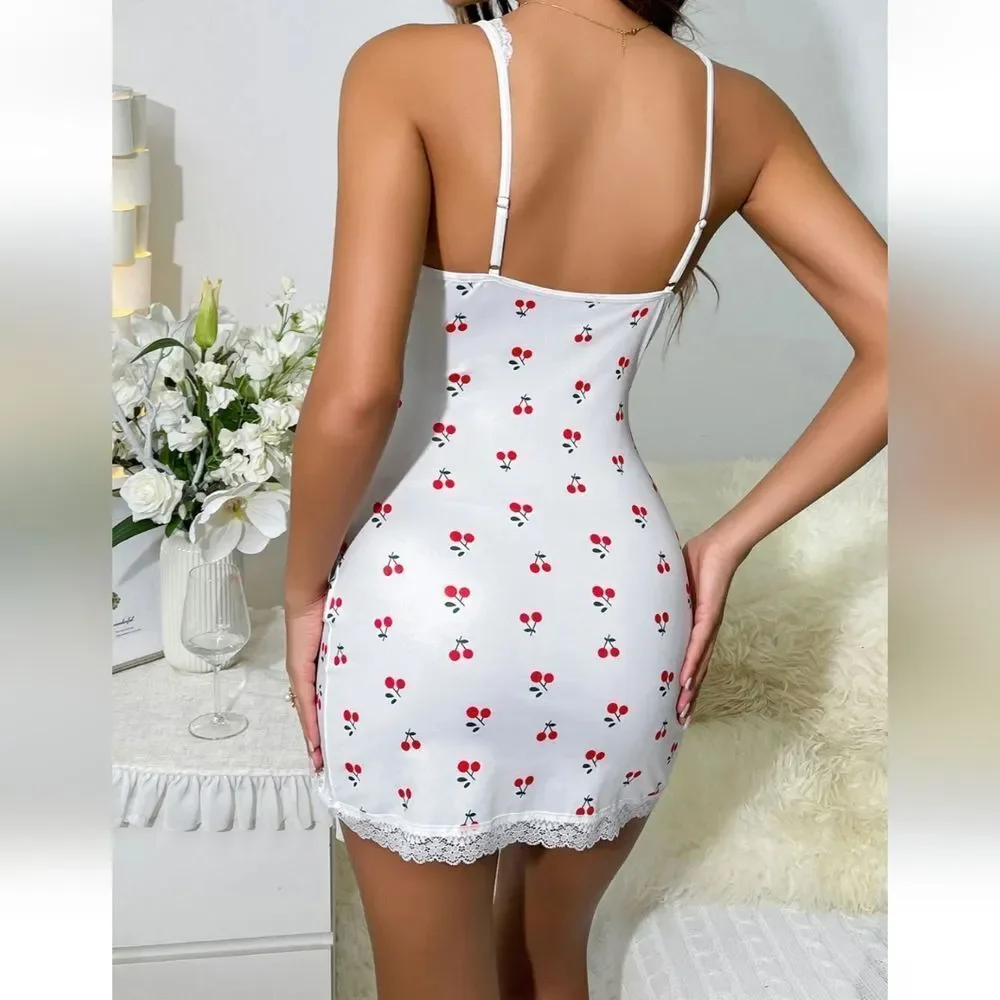 Women Sexy Lingerie Sleepwear Babydoll Chemise Sheer Nightwear Slip Dress Set US